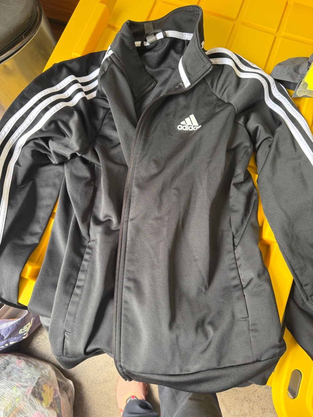 adidas Black Jacket with White Stripes